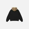 Moletom com Capuz Xadrez de Alça Estilo High Street Outono/Inverno Transfronteiriço Americano Moda Casual Unissex Atacado