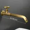 Torneira de Parede de Cobre Estilo Antigo Transfronteiriça, Abertura Rápida de 1/2 Polegada, Água Fria Única, Dobrável, para Uso na Cozinha e ao Ar Livre