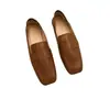 Sapatos slip-on, versáteis, estilo dinheiro, retrô, antigos, mocassins de sola reta para mulheres, outono de 2026, bico quadrado, sapatos pequenos de couro, sola macia