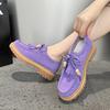 Sapatos Plataforma Estilo Britânico Martin Couro Genuíno Feminino 2025 Primavera Mocassins Casuais Sapatos Canguru Unissex