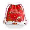 Mochila con Cordón Navideña Bolsa de Santa Claus Muñeco de Nieve Bolsa de Almacenamiento Portátil Poliéster Bolsa con Cordón Portátil Bolsillo de Cierre