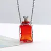 Collar con Colgante de Botella de Aceite Esencial de Vidrio Transparente en Forma de Corazón, Colgante de Botella de Fragancia, Collar Sencillo de Acero de Titanio, Regalo para Amigos y Parejas