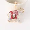 Novo Chaveiro de Elefante de Nariz Longo Pintura Metálica Elefante a Óleo Pingente de Bolsa de Diamante Atrações da Tailândia Presentes Atacado