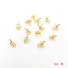 Acessórios para Joias DIY que Preservam a Cor, Alfinetes com Pingente de Cobre, Alfinetes Olho de Ovelha, Acessórios para Pingentes, Alfinetes com Pérola e Chifre de Ovelha Banhados a Ouro, Suportes para Pérolas