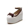 Zapatos de plataforma 2022 con hebilla y lazo estilo fresco pequeño zapatos de plataforma para mujer JGB2022N006003