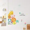 Nuevo LD64071 Dibujos Animados Animalitos León Jirafa Pato Amarillo Habitación Infantil Decoración de Pared del Hogar Pegatina de Pared