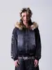 Sudadera con capucha de estilo gótico retro oscuro, diseño con remaches metálicos decorativos y cuello de piel sintética, nueva para Otoño e Invierno, para Hombres y Mujeres