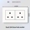 Panel de interruptor de luz de plástico blanco estilo británico de Hong Kong y Macao, enchufe de 13A con carga USB y carga rápida tipo C, panel de interruptor de luz estándar UK/US