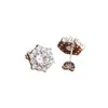 Pendientes de Zirconia con Copo de Nieve de Lujo Ligero Estilo Coreano para Mujer, Personalidad Única, Estilo Minimalista Ins, Pendientes Geométricos de Zirconia para el Trabajo, Modernos