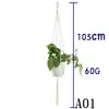 Bolsa de Red para Maceta Transfronteriza, Cuerda de Algodón Color Blanco Crudo, Colgador de Plantas para Embellecimiento de Vegetación Interior, Cesta Colgante, Cuerda para Colgar, Tejido a Mano