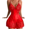 Fornecimento de Comércio Exterior Europeu e Americano Renda Estampada Transparente Vazada Camisola Vestido de Noite Conjunto de Lingerie Sexy Renda Sexy Transfronteiriça