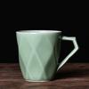 Taza de Celadón Chino Taza de Agua de Cerámica Taza para Beber Doméstica Rombo Creativo Taza de Oficina Souvenir para Invitados Personales