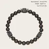 Amazon Explosions Pulsera para Hombre Pulsera de Piedra Volcánica Cuadrada Mate Regalo del Día del Padre Pulsera con Tarjeta para Papá