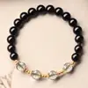 Pulseira Feminina de Obsidiana Imitação Fantasma Verde Estilo Taobao, Pulseira de Casal de Obsidiana Estilo Taobao Atacado