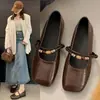 Zapatos Planos Mary Jane para Mujer 2026 Estilo Nuevo Otoño Francés Poco Profundos Vintage Suela Suave Cuero Bailarinas