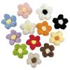 Flor de lana hecha a mano, flor tejida a mano, flor de algodón de leche tejida a mano, flor de puff de lana, accesorios de ropa, accesorios