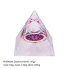 Pirâmide de Bola de Cristal Natural 5/6/8cm Ornamento de Mesa Chakra Cascalho Colorido Pirâmide de Resina Epóxi