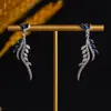 Pendientes de circonita transfronterizos europeos y americanos, estilo largo, pendientes de alta gama, nicho de otoño e invierno, simples y versátiles, venta al por mayor