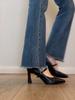 Zapatos Mary Jane Minimalistas de Hebilla de Una Línea Estilo Retro Otoño 2025 Tacones Altos Franceses Zapatos de Tacón Grueso para Falda de Mujer