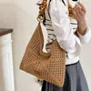 Bolso Tejido para Vacaciones en la Playa para Mujer 2026 Nuevo Estilo Bolso Tote de Punto Hueco Gran Capacidad Bolso de Hombro