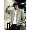 Jaqueta Masculina de Couro PU Tie-Dye Retrô Americana Outono Desconstruída Estilo Workwear Celeiro Vibe de Alto Padrão Canalha Legal Jaqueta Biker