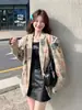 Blazer Personalizado con Estampado de Cuadros Graffiti Transfronterizo Europeo y Americano para Mujer, Corte Holgado, Adelgazante, Top Casual Versátil
