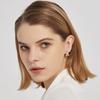 Pendientes metálicos geométricos de cara ancha estilo coreano para mujer, simples, elegantes, para ir al trabajo, otoño e invierno, para novia, novia, entrega en una sola pieza