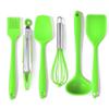 Mini utensilios de cocina de silicona de 6 piezas, utensilios de cocina de una sola pieza, juego de pinzas para alimentos, para hornear pasteles y batir huevos