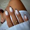 Peças de Unha Quentes Transfronteiriças Estilo Europeu e Americano Manicure Francesa Patch Pó Cor de Contraste Preto Explosões de Comércio Exterior Unhas Postiças Produtos Acabados