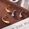 Europa y Estados Unidos transfronterizo nuevo acero de titanio simple largo gota de agua aretes moda Joker aretes personalidad aretes en stock venta al por mayor