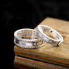 Anillo de Pareja Mantra de Seis Caracteres Sutra del Corazón Producto de Personalidad Plata Plata Pura 999 Grabado Moda Retro Hombres y Mujeres Pueden Usar Anillo