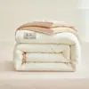 Colcha de fibra de soja, colcha de inverno, enchimento de algodão, colcha individual para estudantes de dormitório, colcha quente espessa para primavera e outono, adequada para todas as estações