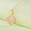 Pulsera de bambú de trébol para mujer plata de ley 925 oro rosa jade de Hetian estilo artístico retro verano versátil joyería de mano