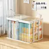 Caja de almacenamiento para libros bolsa a prueba de polvo, bolsa de almacenamiento transparente, impermeable y plegable para empacar la preparatoria, transparente para clasificar y organizar libros