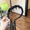 Fita de Chiffon de Alta Qualidade com Bolinhas Onduladas para Trançar o Cabelo Faixa de Cabeça Feminina de Verão para Rabo de Cavalo Lenço de Seda para Trançar o Cabelo Faixa Elegante para Finalizar Cabelos Soltos