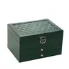 Caja de Almacenamiento de Joyería de Gran Capacidad de Tres Capas con Nuevo Patrón de Diamante para Collares y Pendientes con Cerradura Cajón de Joyería de Gama Alta Caja de Joyería