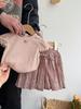 2026 Roupa Infantil Verão Novo Estilo Coreano Meninas Gola de Renda Retrô Blusa de Manga Curta Saia Tutu Floral Conjunto de Duas Peças