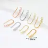 Chapado en Cobre con Oro Real de 18K, Pendientes de Gancho para Oreja con Diamantes Microincrustados que Conservan el Color, con Anillos Colgantes, Accesorios para Pendientes Hechos a Mano para DIY A02