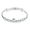 Nuevo Pulsera Wufu para Mujer Cobre Blanco Chapado en Plata Pulsera Sólida de Moda Estilo Chino Joven Bolsa de la Suerte Pulsera de Empuje y Tirón