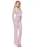 Ropa de Mujer al por Mayor Transfronteriza Estilo Europeo y Americano Primavera Nueva Cuello Redondo Elegante Versátil Ajustado Lunares Manga Larga Conjunto de Mujer