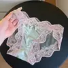 Ventas Directas de Fábrica Superventas Transfronterizos Calzones de Encaje Fino para Mujer Sexy Lazo en la Entrepierna Adolescente de Tiro Bajo Triángulo