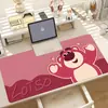 Mouse Pad Desenho Menina Urso Morango Tapete Grande para Mesa de Computador Tapete de Jogo Borda Antiderrapante Trava de Borda Espessado Tapete de Mesa para E-sports