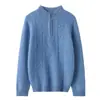 Suéter de Caxemira Novo Outono e Inverno para Crianças Gola Alta Meia Grossa Jacquard Quente Roupa Infantil Suéter de Malha Solta para Usar por Baixo