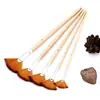 Set de pinceles de pintura al óleo con forma de abanico de madera transfronterizo, pinceles para pintura acuarela acrílica, pinceles de clase de entrenamiento de arte de madera al por mayor