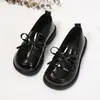 Zapatos para Niñas Suela Suave Zapatos Pequeños de Cuero Primavera y Otoño 2024 Nuevos Zapatos Individuales de Princesa con Borla y Lazo Mocasines Negros de Charol
