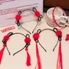 Diadema para el cabello para niños Popular en Internet 2025 Nueva Diadema roja linda de orejas de gato antideslizante para niñas de Año Nuevo