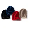 Chapéu de Cashmere Feminino 100% Cashmere Puro Outono e Inverno Mais Fácil de Combinar Cor Sólida Casual Moda Chapéu Quente Tricotado