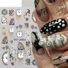 Belleza Completa Transfronterizo Caliente Pegatinas para Uñas Arte Dibujos Animados Reloj Retro Reloj Cronómetro Pegatinas para Uñas