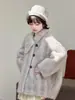 Casaco de Pelo Infantil Outono Inverno Novo Tricotado Veludo de Visão Flor de Espiga de Trigo Estilo Coreano Roupa para Meninas Meninos Bebê Casaco Fofo