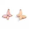 Pingente Borboleta Esmaltada com Strass Perolado Colorido Acessórios de Joias DIY Liga Metálica Pingente de Colar Pulseira Venda Quente Transfronteiriça